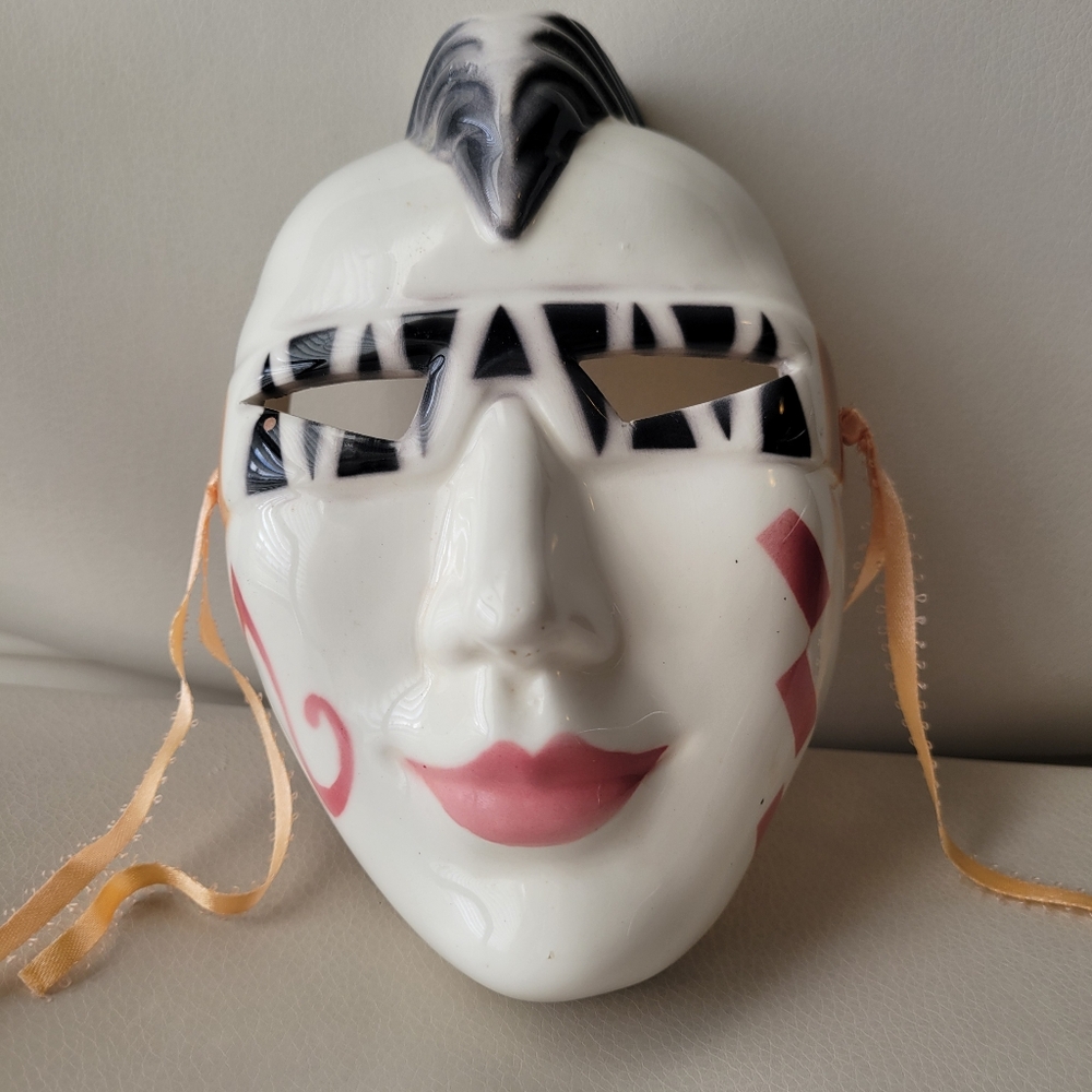 Ceramic Mask ~ Punk Rock ~ Mardi Gras ~ 1980s? ~ Studio 54 Glam! Fun! - Picture 3 of 16